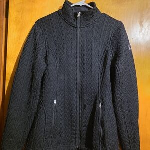Spyder Women’s Black Cable-Knit Sweater Jacket